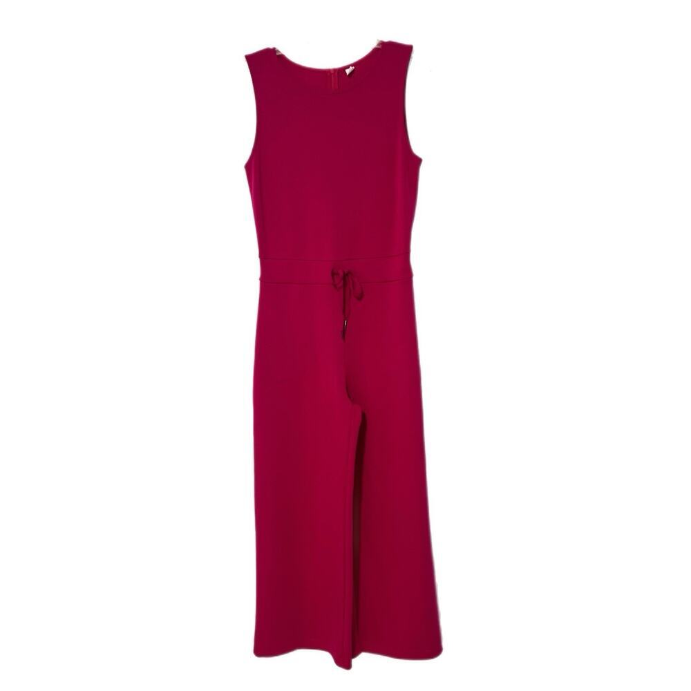 ANRABESS Womens Wide Leg Jumpsuit Sleeveless Small Pink Pockets Stretch Travel